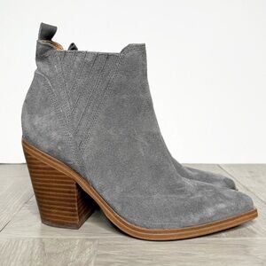 Marc Fisher Gadri Gray Suede Pointy Toe Bootie 7 1/2 M